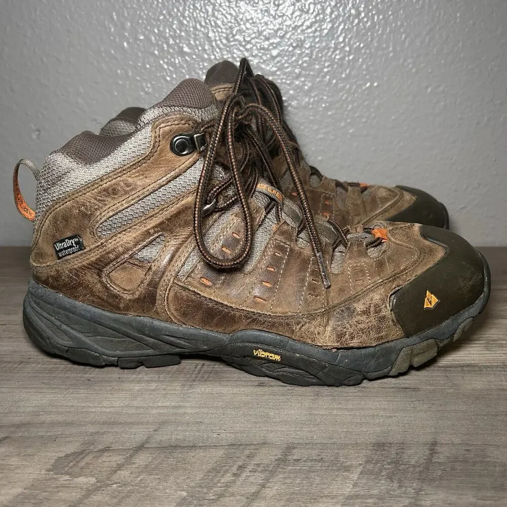 Vasque Scree 2.0 Mid Vibram Mens Size 9.5M Waterproof Hiking Boots Brown Leather